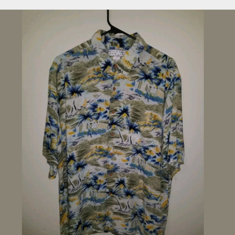 Vintage Michael Gerald Hawaiian Shirt Sz Large 